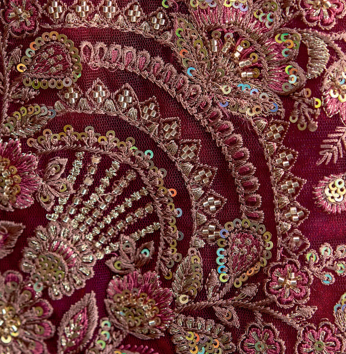 Red Wine Embroidery Border Saree