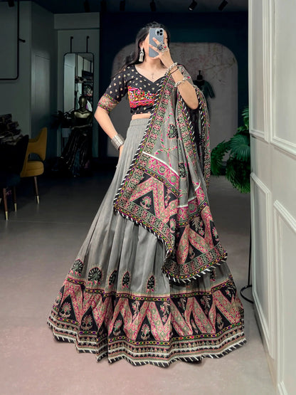 Black Printed Navratri Chaniya Choli