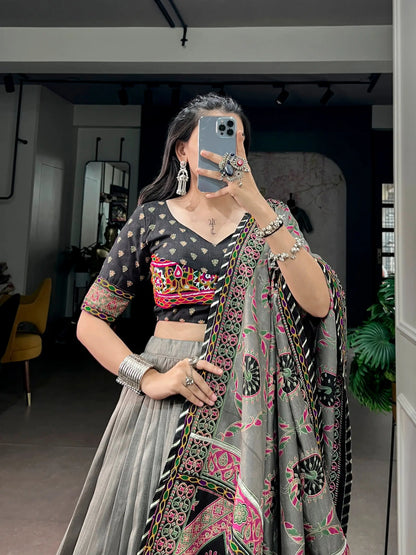 Black Printed Navratri Chaniya Choli