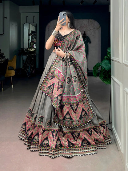 Black Printed Navratri Chaniya Choli