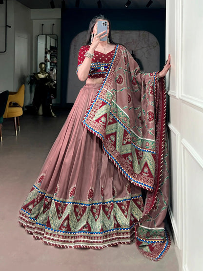 Maroon Printed Navratri Chaniya Choli
