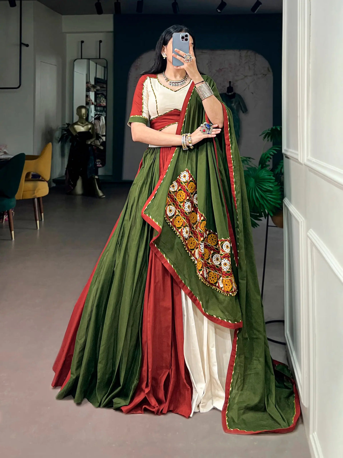 Multicolor Cotton Navratri Lehenga Choli