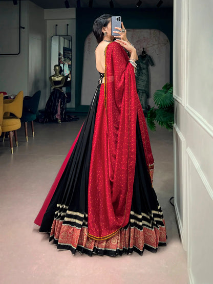 Black Navratri Lehenga With Gamthi Work