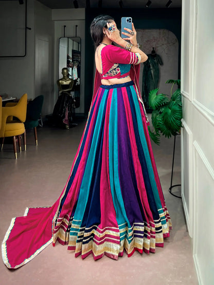 Multicolor Navratri Chaniya Choli With Lace Touch Up