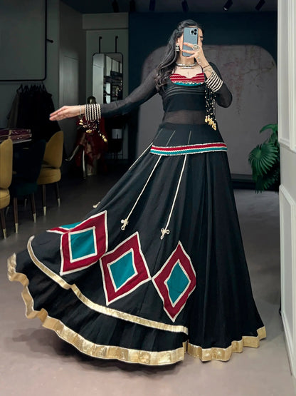 Black Stylish Navratri Lehenga Choli