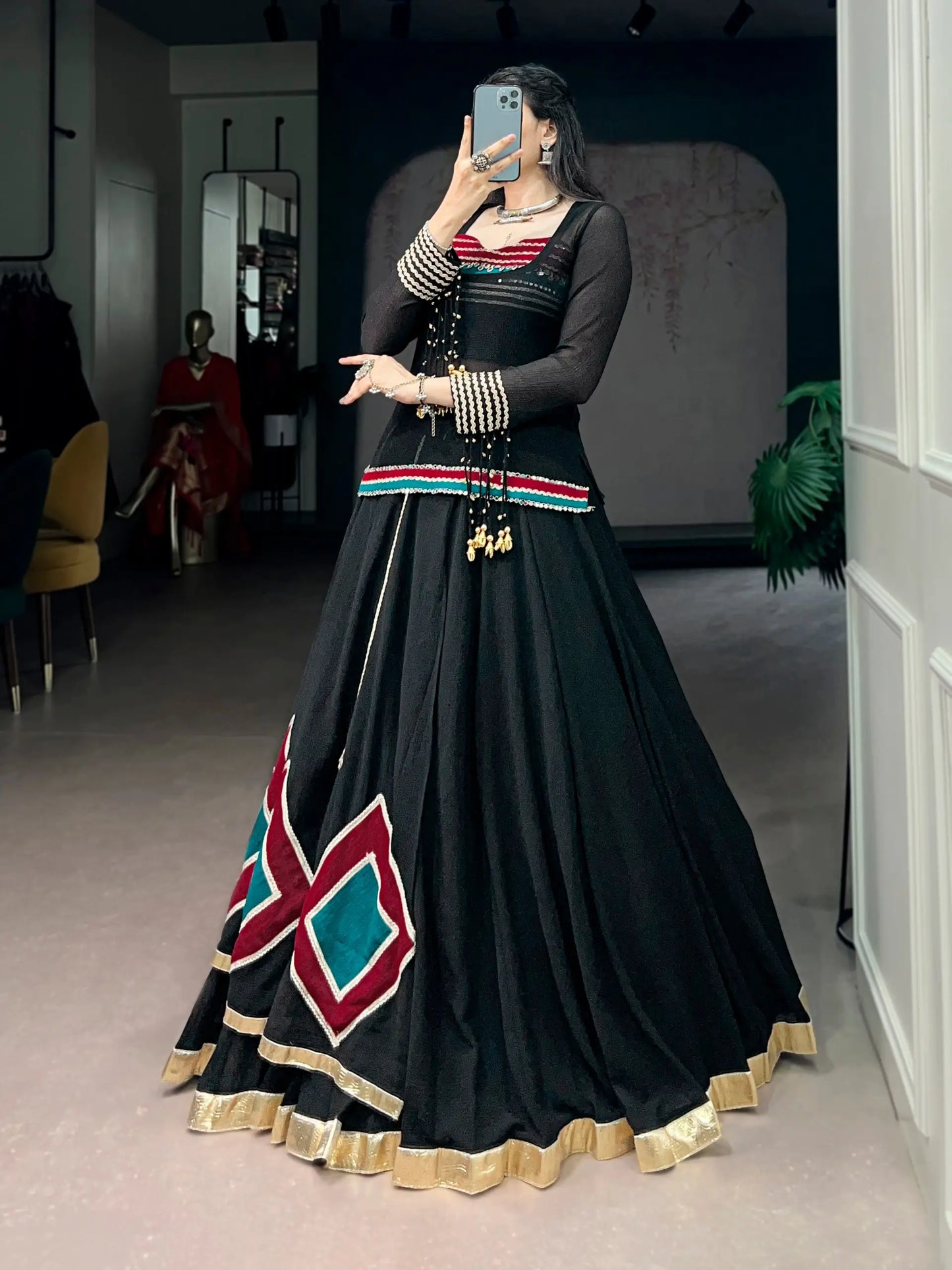 Black Stylish Navratri Lehenga Choli