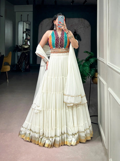 White Stylish Garba Chaniya Choli
