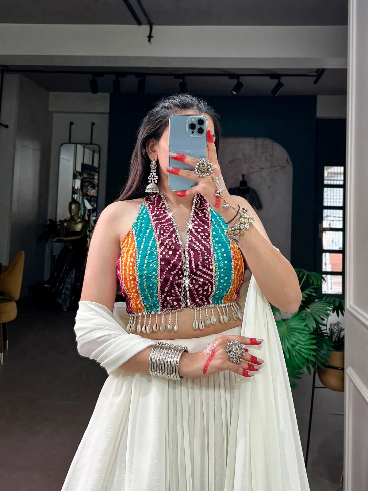 White Stylish Garba Chaniya Choli