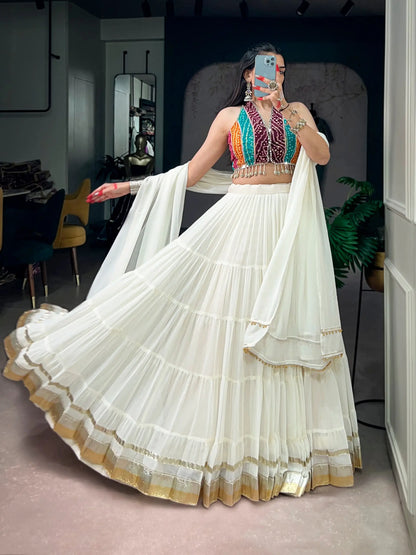 White Stylish Garba Chaniya Choli