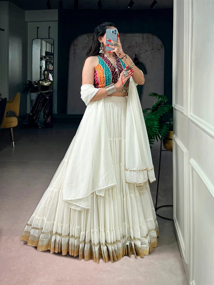 White Stylish Garba Chaniya Choli