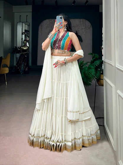 White Stylish Garba Chaniya Choli