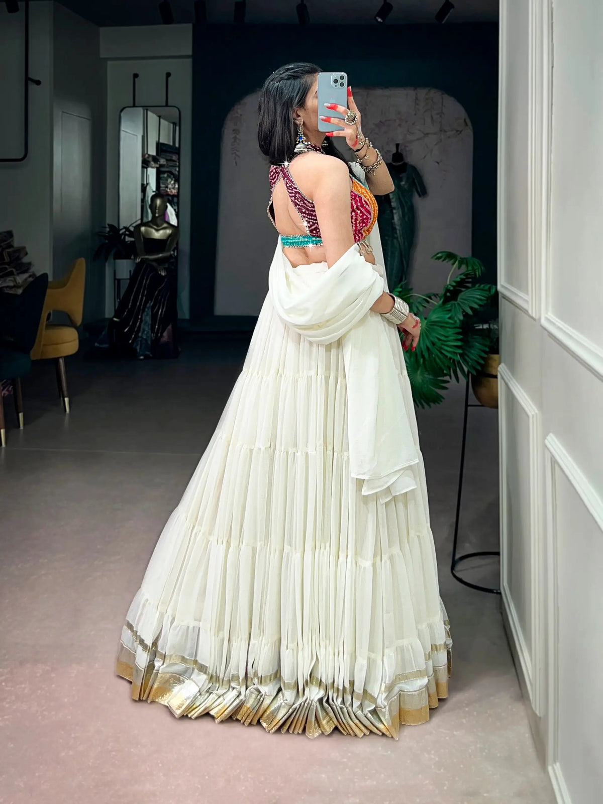 White Stylish Garba Chaniya Choli