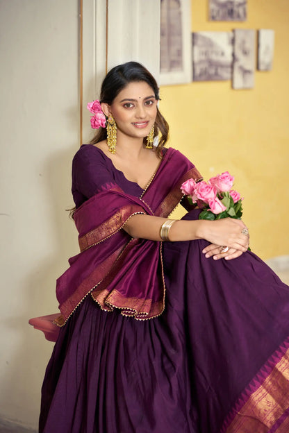 Grape Purple South Indian Lehenga Choli