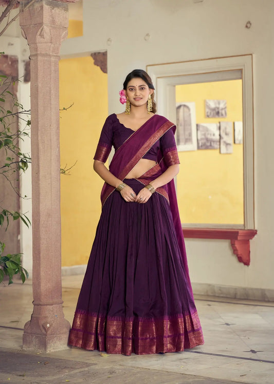 Grape Purple South Indian Lehenga Choli