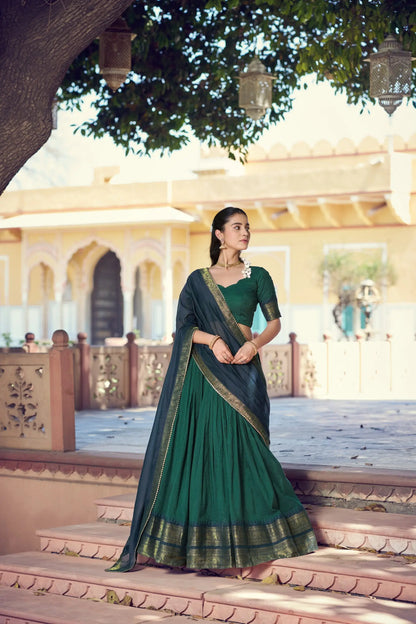 Deep Green South Indian Lehenga Choli