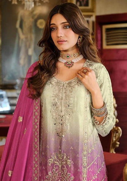 Dark Pink Chinon Embroidered Salwar Suit