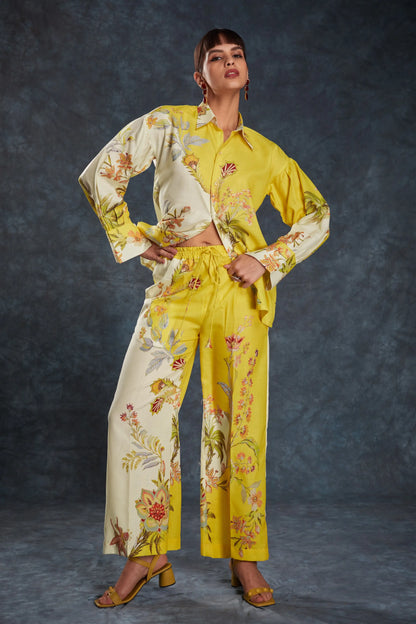 Yellow Printed Linen Co-ord Set