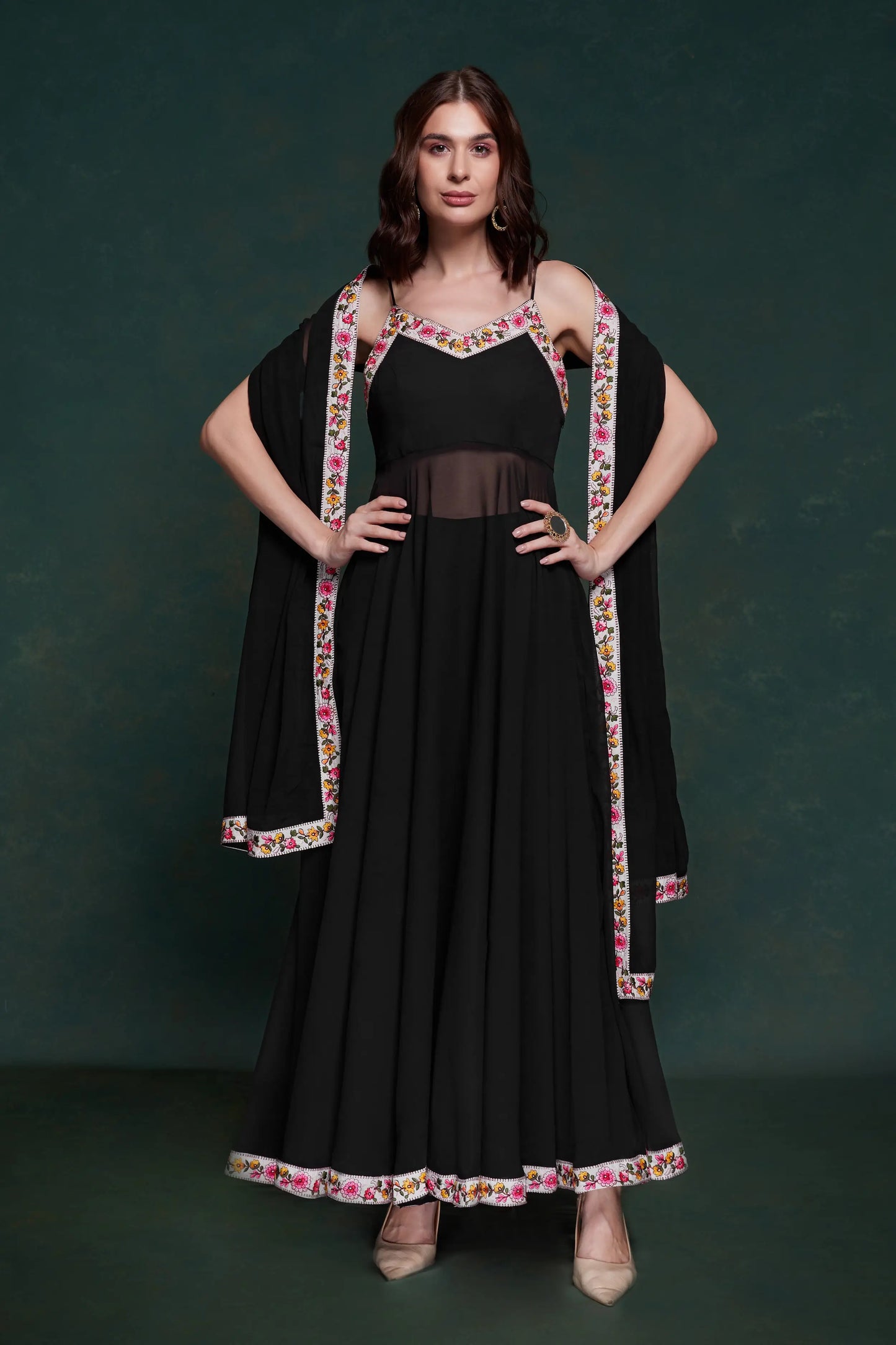 Black Georgette Salwar Suit With Dupatta