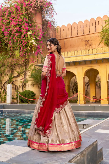 Light Beige Paithani Lehenga Choli