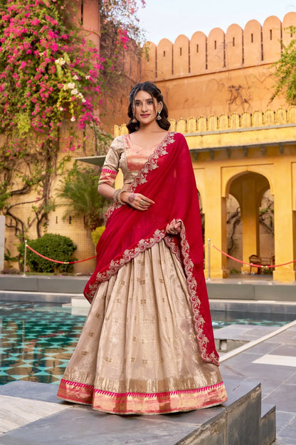 Light Beige Paithani Lehenga Choli