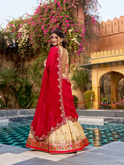 Sand Yellow Paithani Lehenga Choli