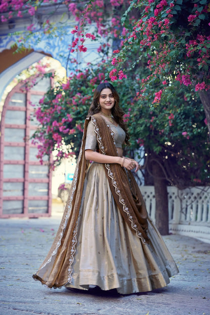 Classic Beige South indian Lehenga Choli