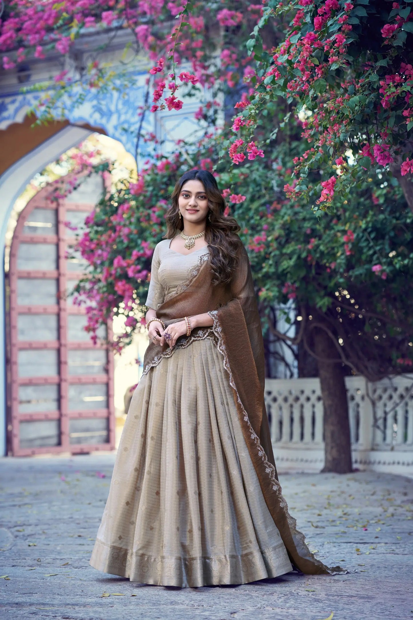 Classic Beige South indian Lehenga Choli