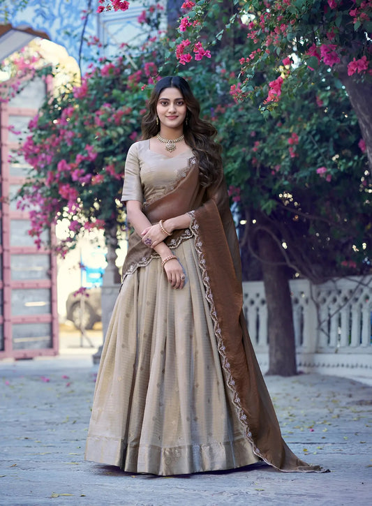 Classic Beige South indian Lehenga Choli