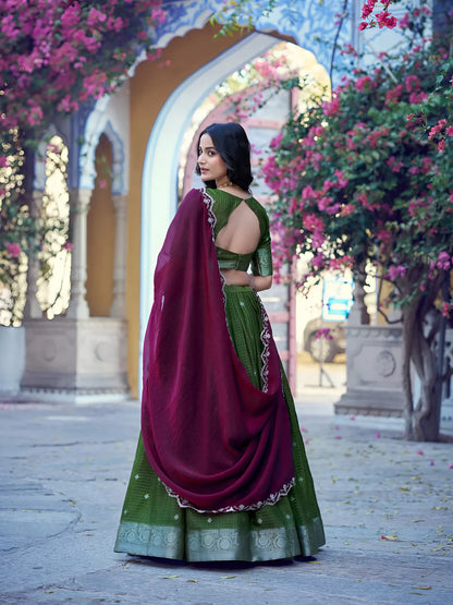 Hazel Green South indian Lehenga Choli