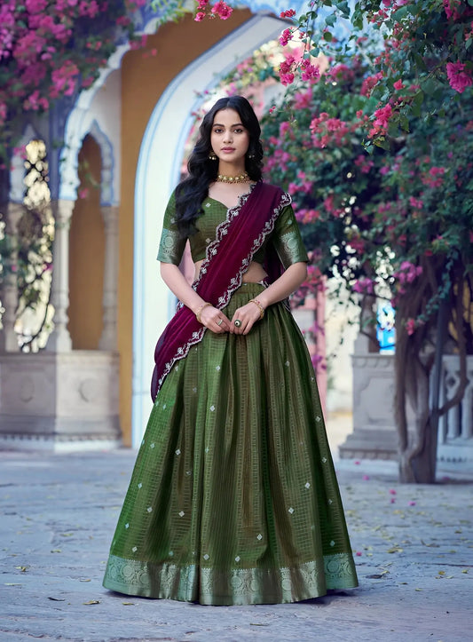 Hazel Green South indian Lehenga Choli