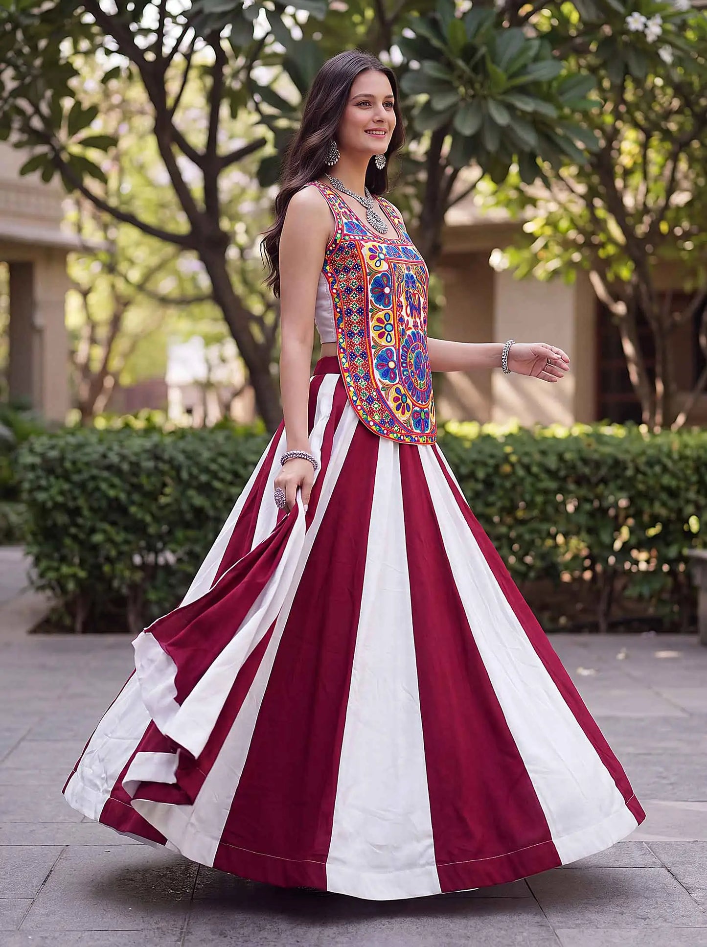 Maroon Traditional Lehenga Choli For Navratri