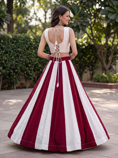 Maroon Traditional Lehenga Choli For Navratri