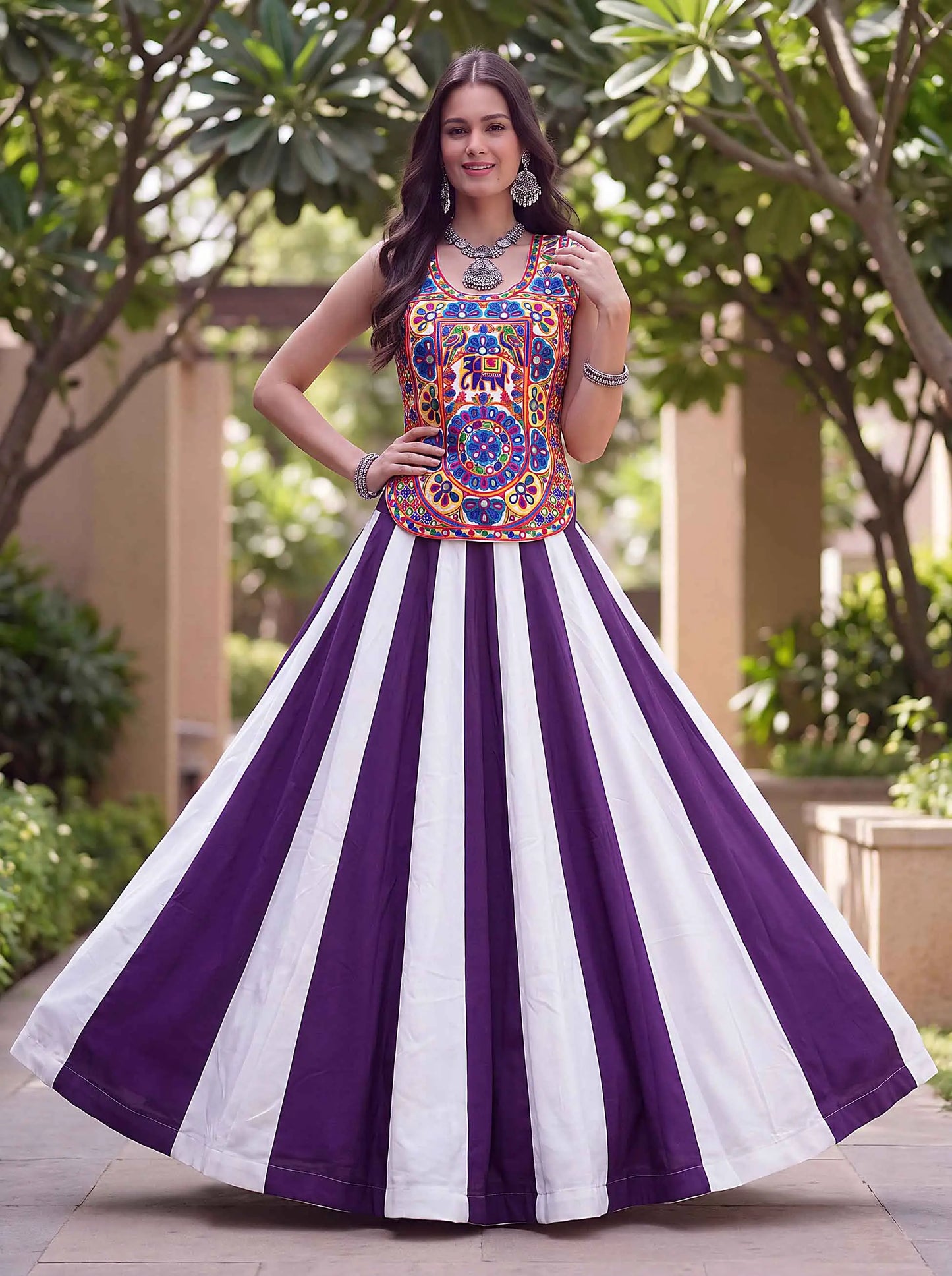 Purple Traditional Lehenga Choli For Navratri