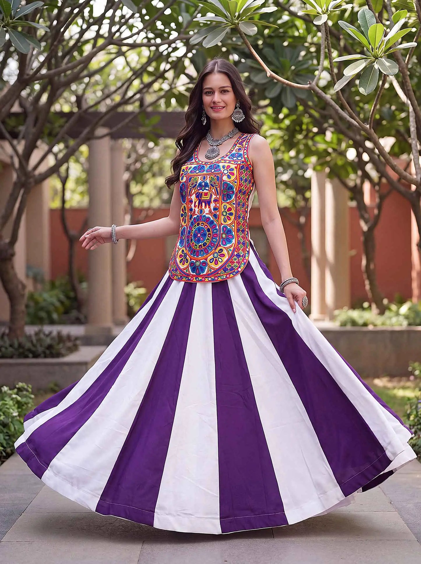 Purple Traditional Lehenga Choli For Navratri