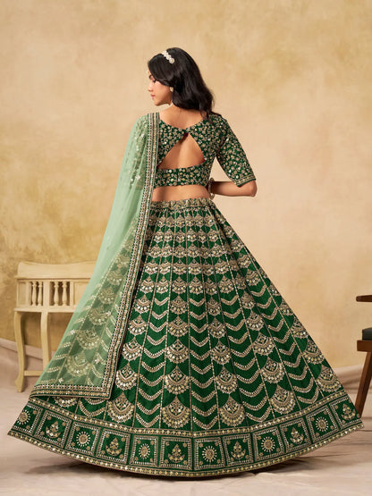 Timber green Art Silk Embroidery Lehenga Choli