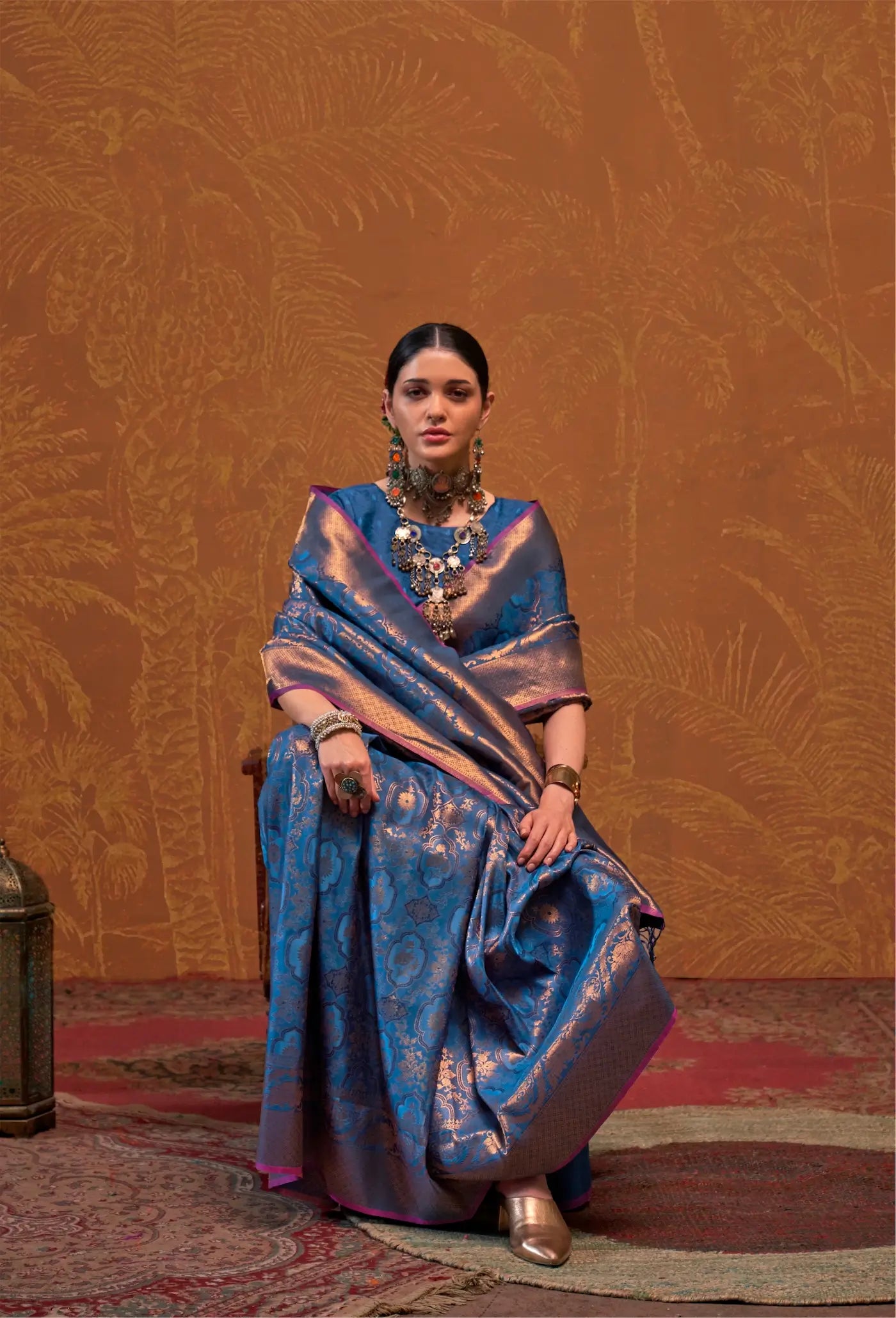 Royal Blue Handloom Weaving Saree