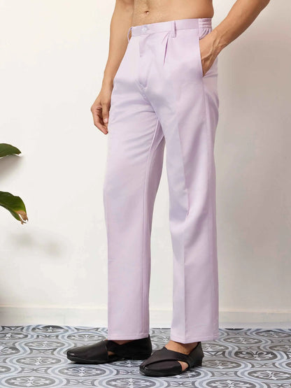 Light Pink Kurta Set With Embroidered Jacket