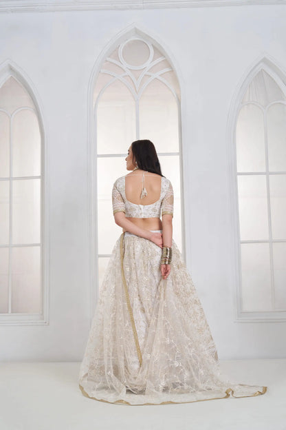Pearl White Embroidered Lehenga Choli