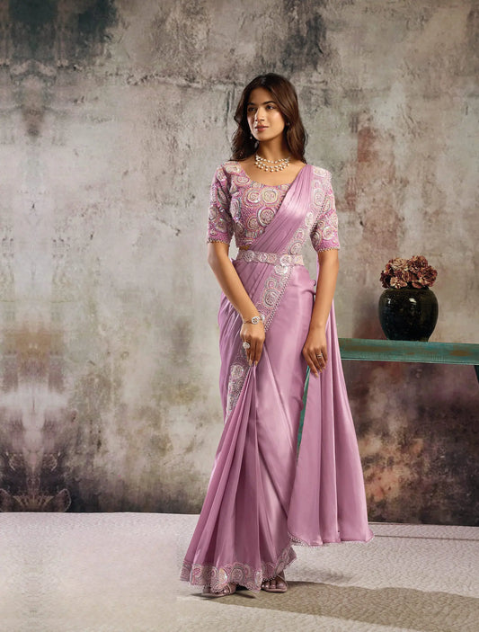 Daisy Pink Ready To Wear Saree