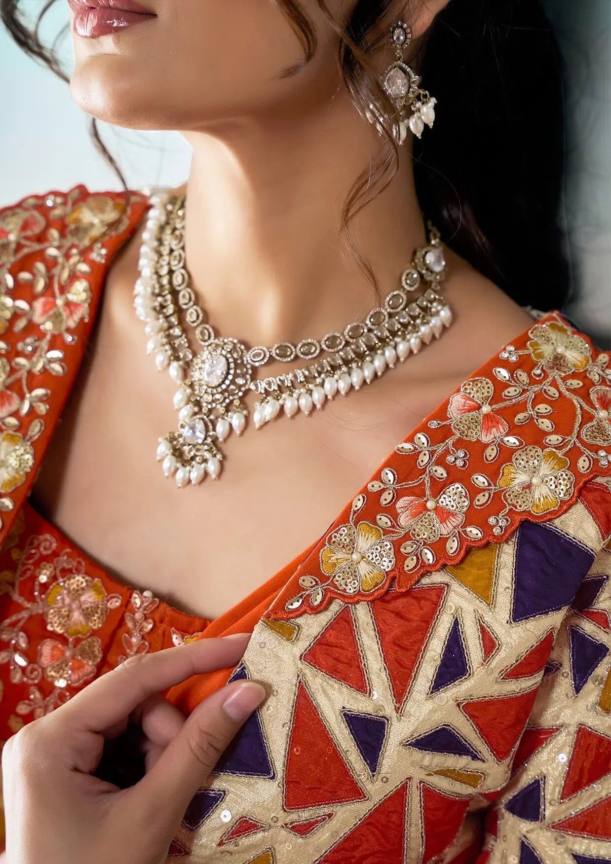 Rich Orange Ready To Wear Saree