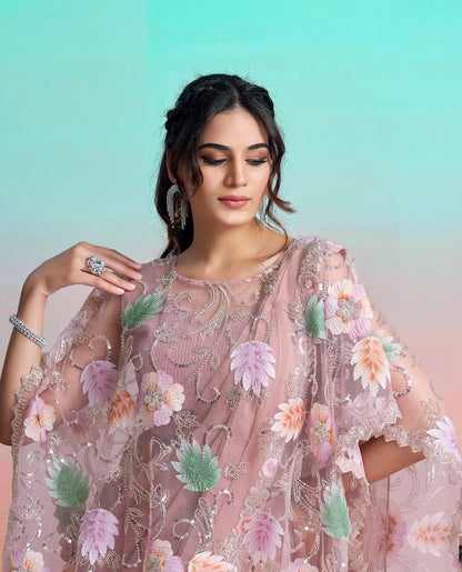 Dusty Pink Ready To Wear Saree