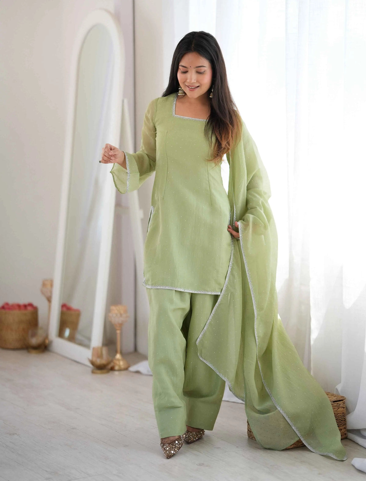 Pista Designer Silk Salwar Suit
