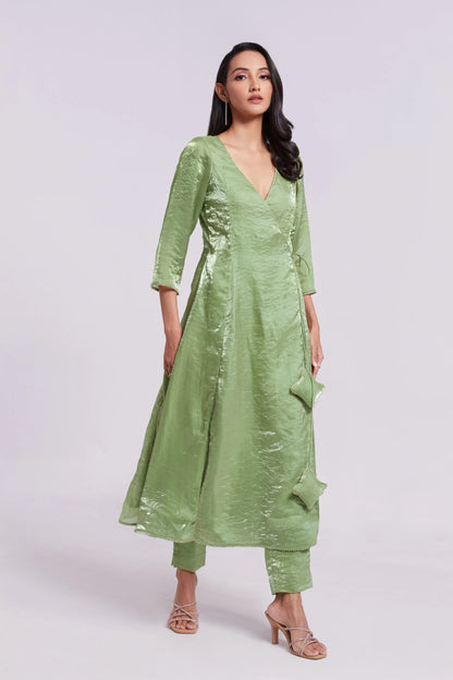 Pista Green Pure Organza Salwar Suit