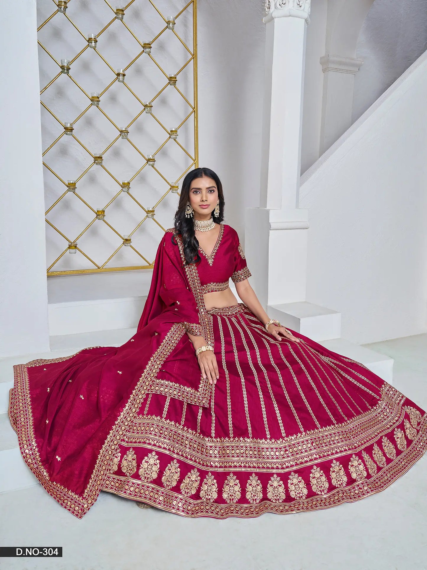 Cherry Pink Designer Art Silk Lehenga Choli With Thread And Sequins Work