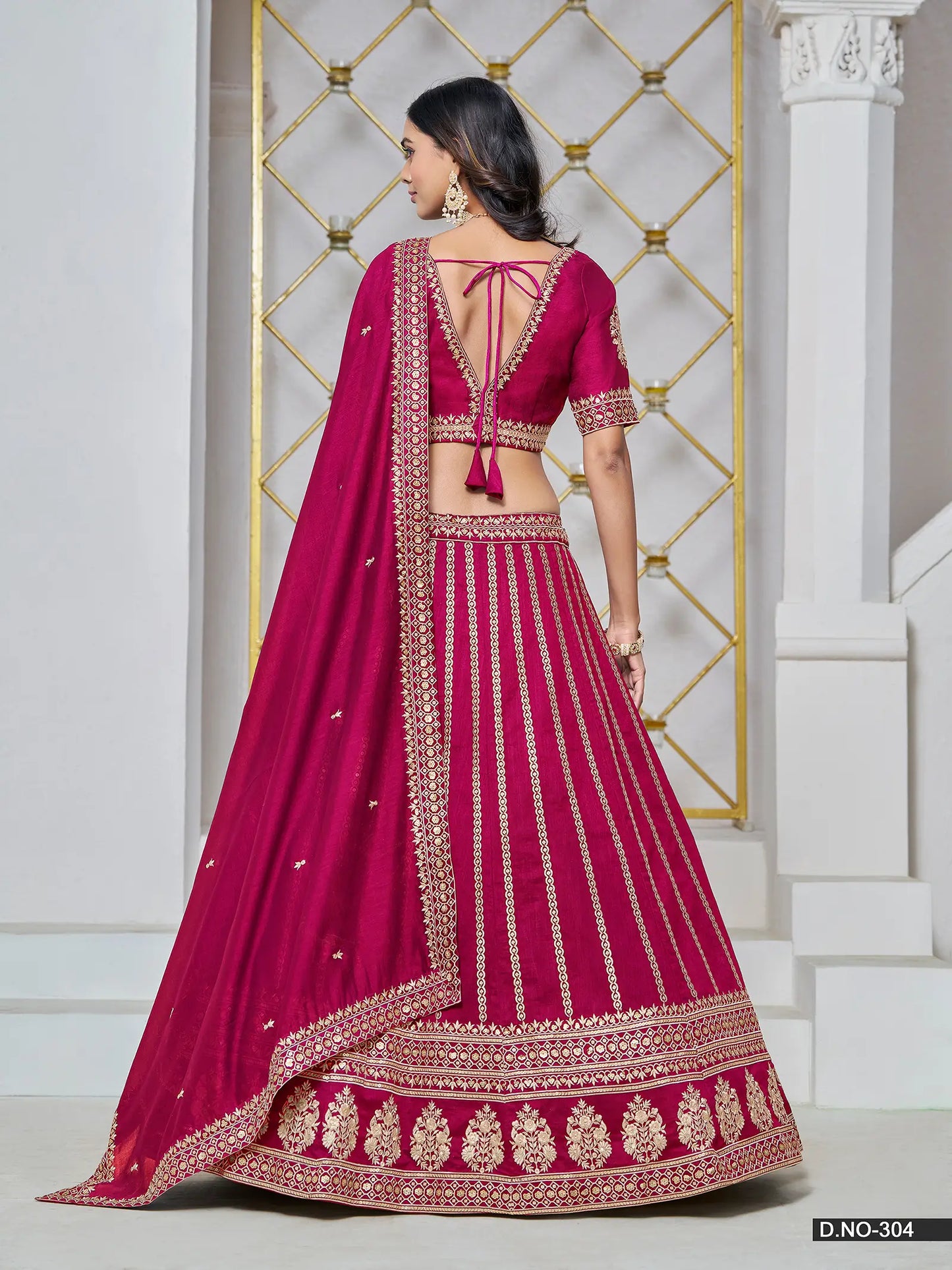 Cherry Pink Designer Art Silk Lehenga Choli With Thread And Sequins Work