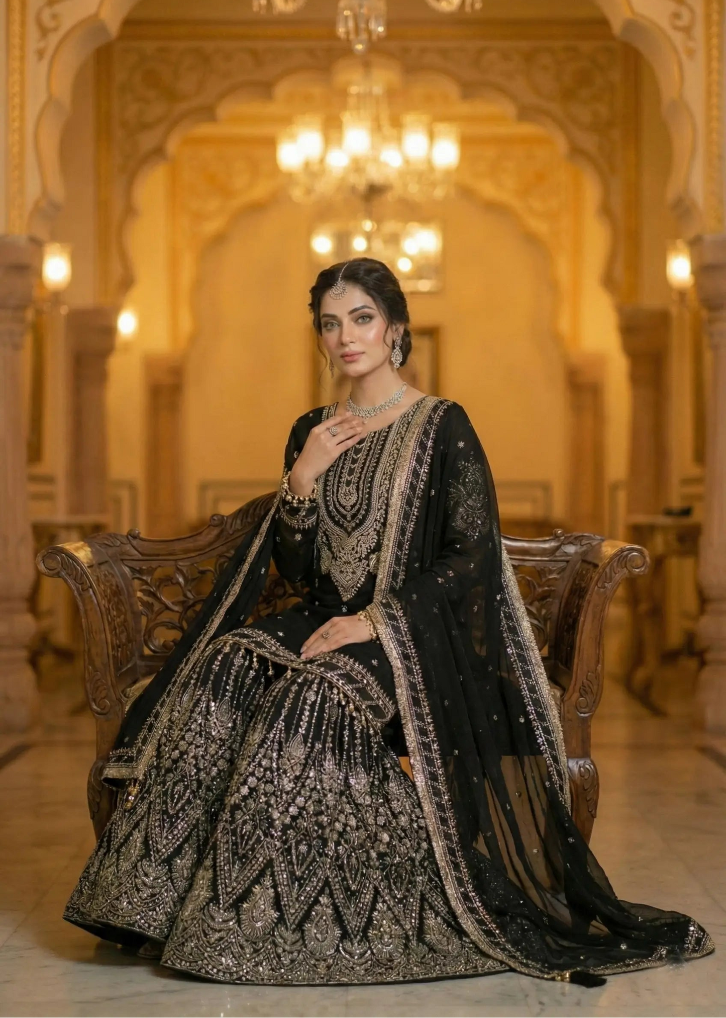 Black georgette Embroidery Salwar Suit