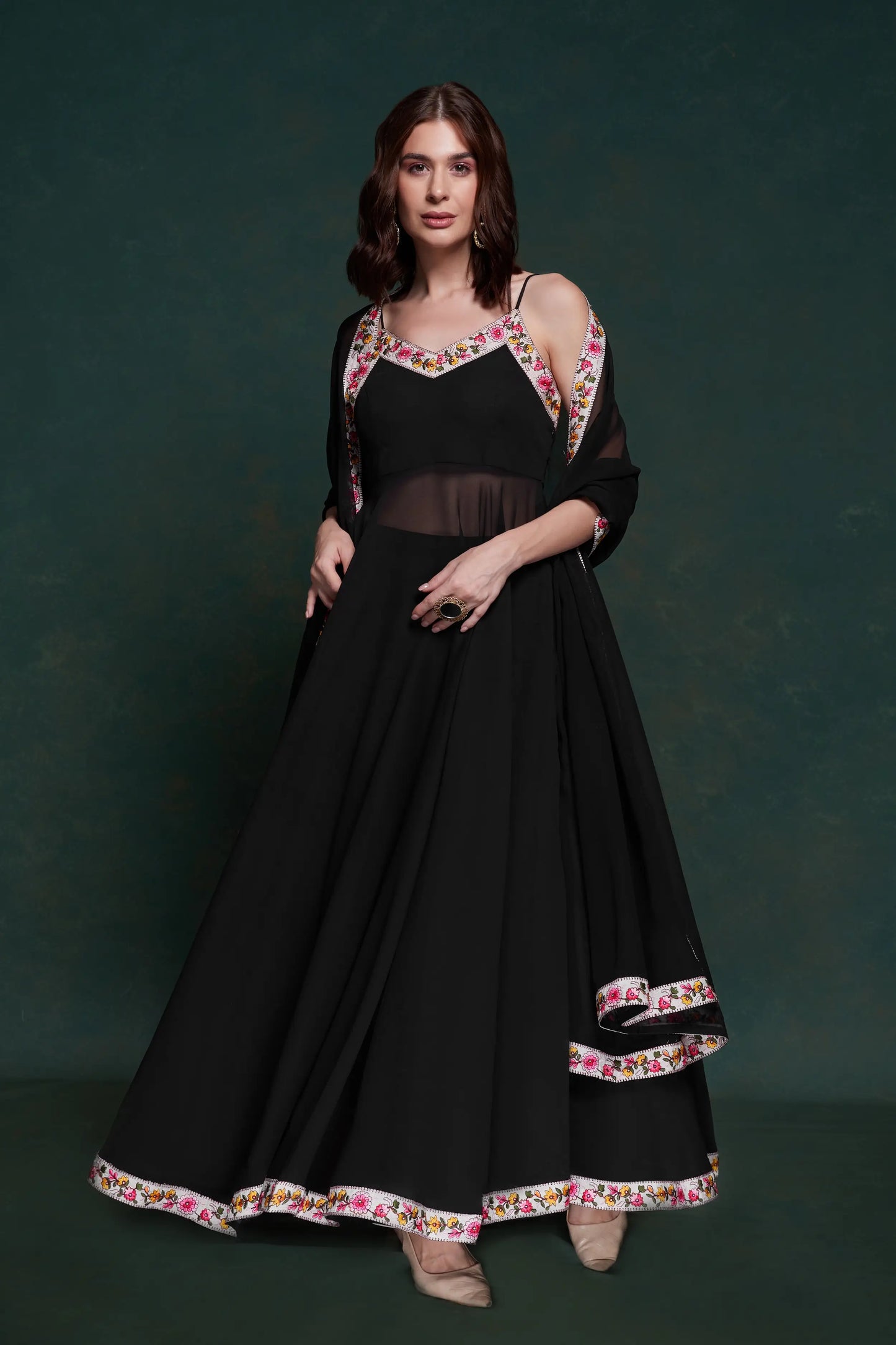 Black Georgette Salwar Suit With Dupatta