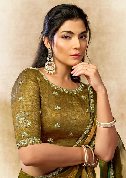 Multicolor Leheriya Print Saree with Border
