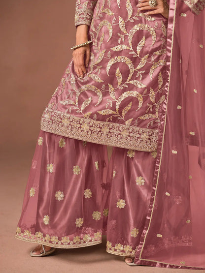 Dusty Pink Embroidered Salwar Suit