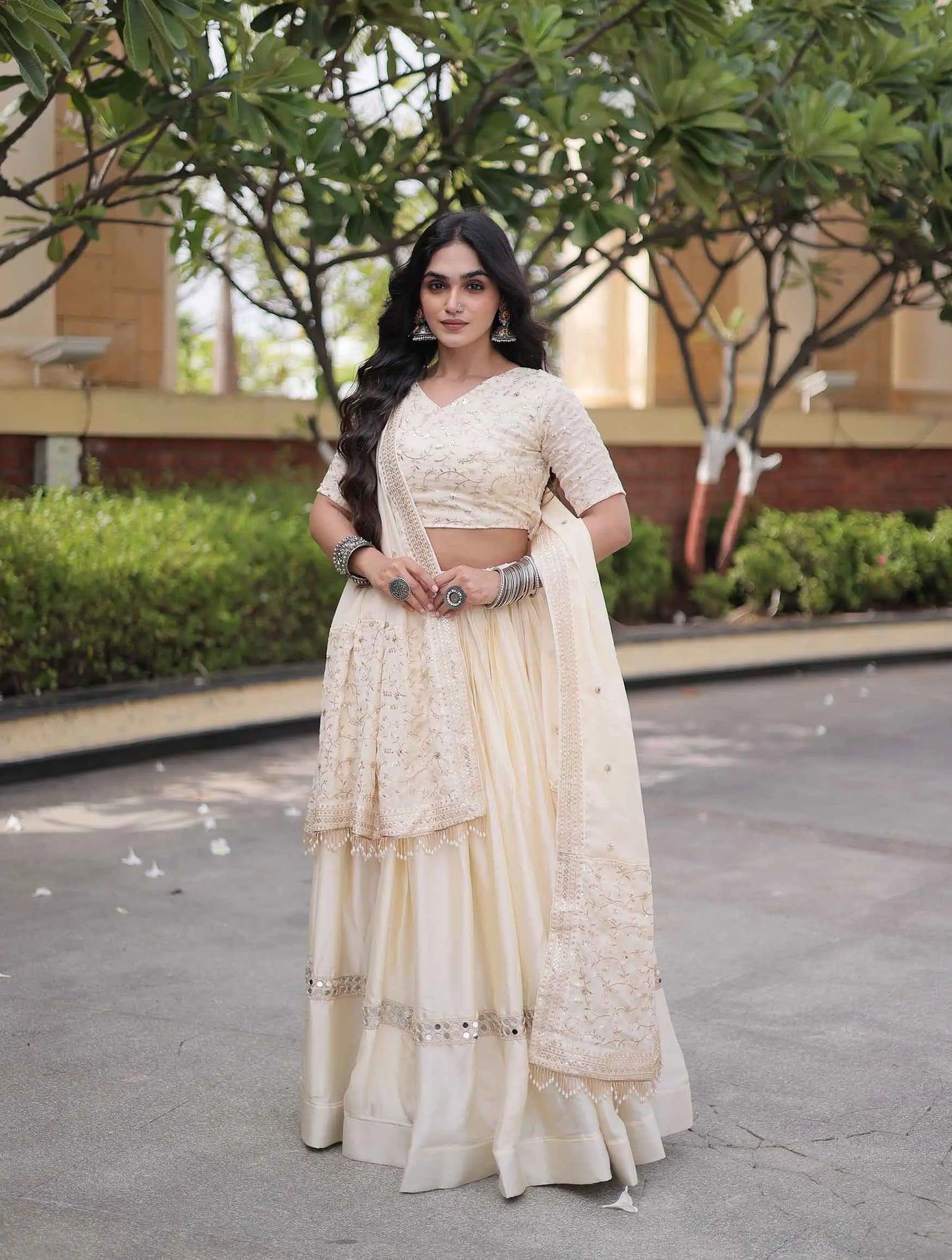 Chiku Sequins Embroidery Work Lehenga Choli